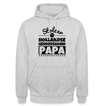 Hollandse Herdershond lustig Herrchen Hund - Unisex Hoodie - Hellgrau meliert - Vorne - Alina (178cm) & Michal (187cm)