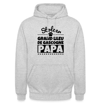Grand Bleu de Gascogne lustig Herrchen Hund - Unisex Hoodie - Hellgrau meliert - Vorne - Alina (178cm) & Michal (187cm)