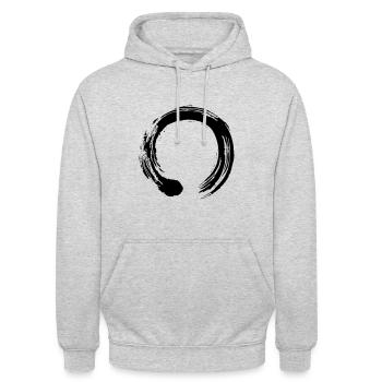 Meditations-Kreis - Unisex Hoodie - Hellgrau meliert - Vorne - Alina (178cm) & Michal (187cm)