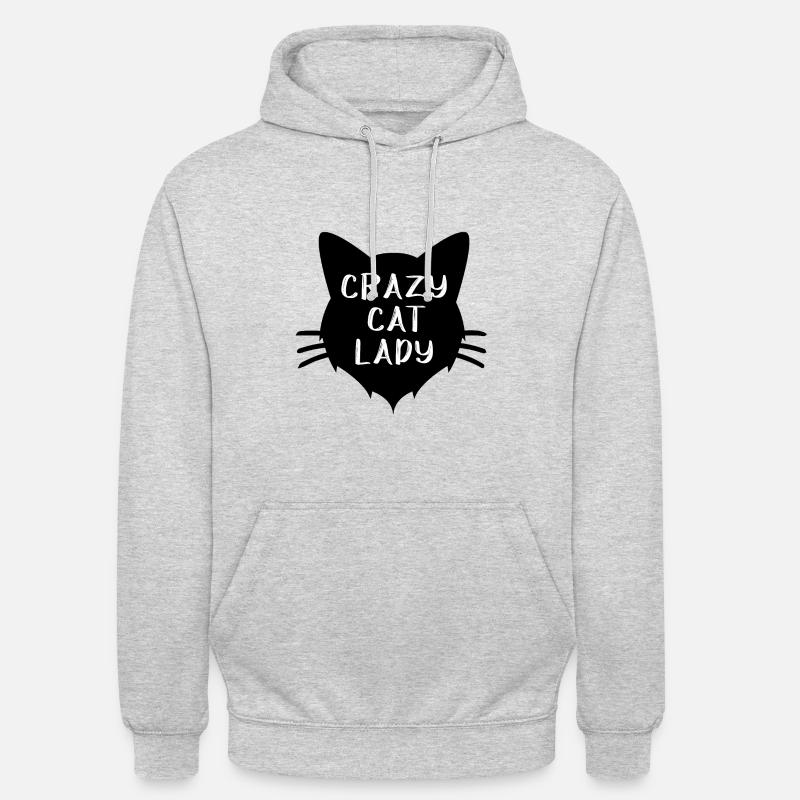 dame de chat - Sweat-shirt à capuche unisexe - gris clair chiné
