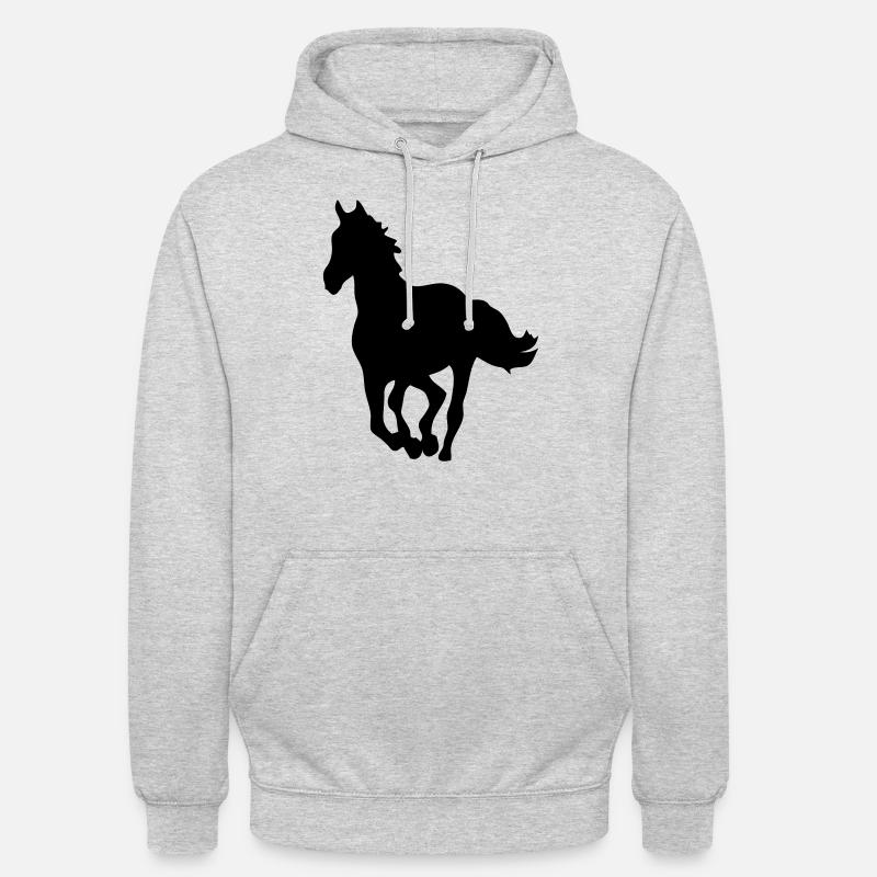 Pferd Pferd Silhouette Schatten shadow8 - Unisex Hoodie - Hellgrau meliert