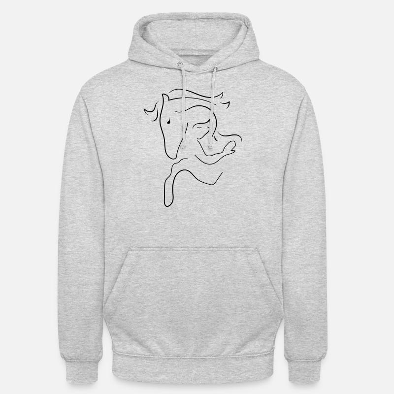 Pferd - Unisex Hoodie - Hellgrau meliert