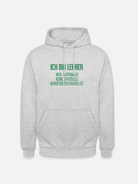 Lehrer - Mein offizieller Superhelden-Beruf! - Unisex Hoodie - Hellgrau meliert