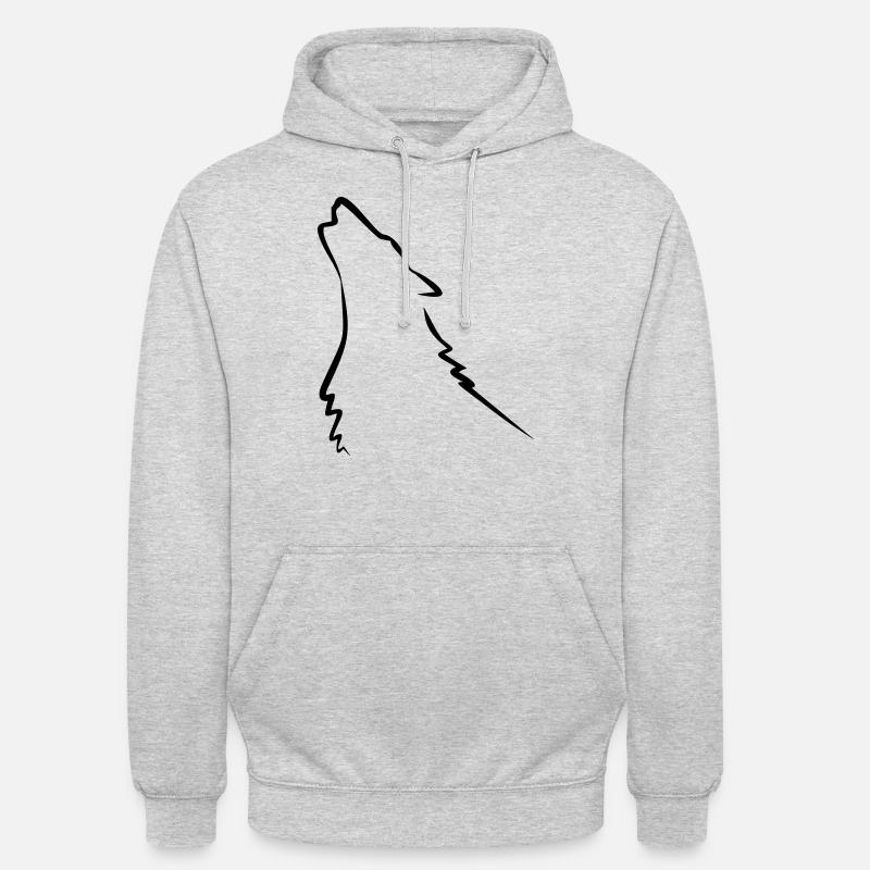 Wolf, Husky - Sweat-shirt à capuche unisexe - gris clair chiné