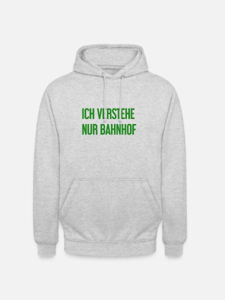 I only understand train station - Unisex Hoodie - light heather grey