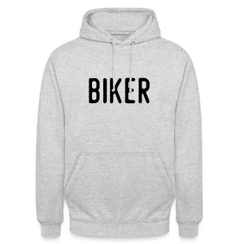 BIKER - Unisex Hoodie - Hellgrau meliert - Vorne - Alina (178cm) & Michal (187cm)
