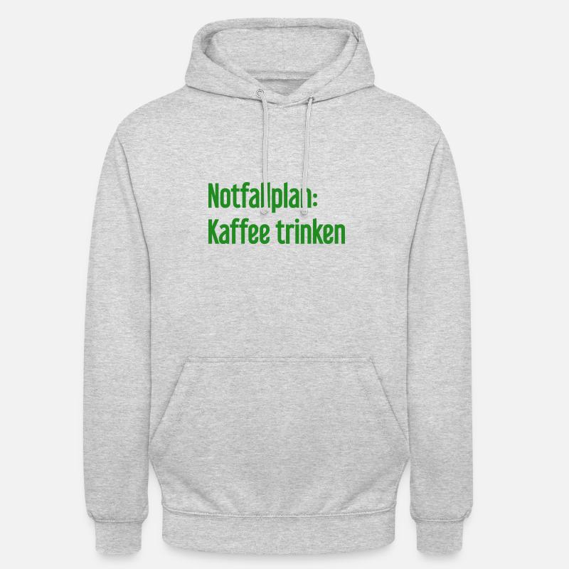 Kaffee-Notfallplan - Unisex Hoodie - Hellgrau meliert