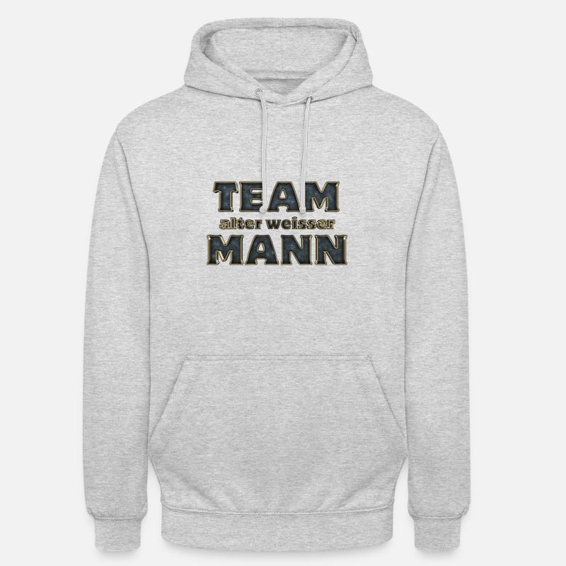 Équipe de vieux blanc - Sweat-shirt à capuche unisexe - gris clair chiné