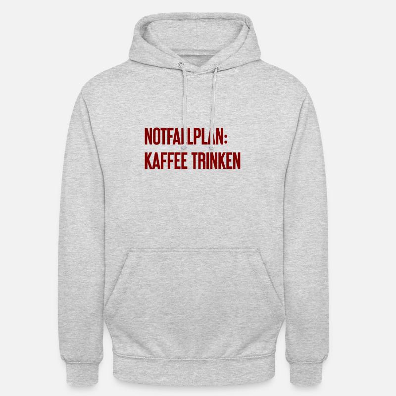 Kaffee-Notfallplan - Unisex Hoodie - Hellgrau meliert