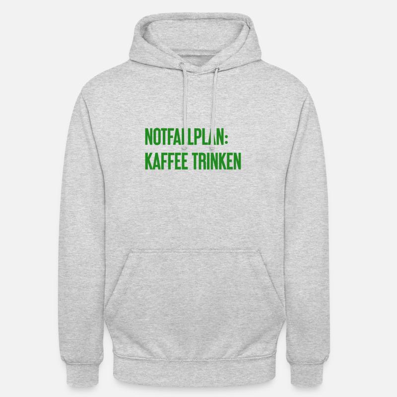 Plan d’urgence pour le café - Sweat-shirt à capuche unisexe - gris clair chiné