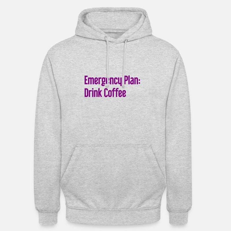Kaffee-Notfallplan - Unisex Hoodie - Hellgrau meliert