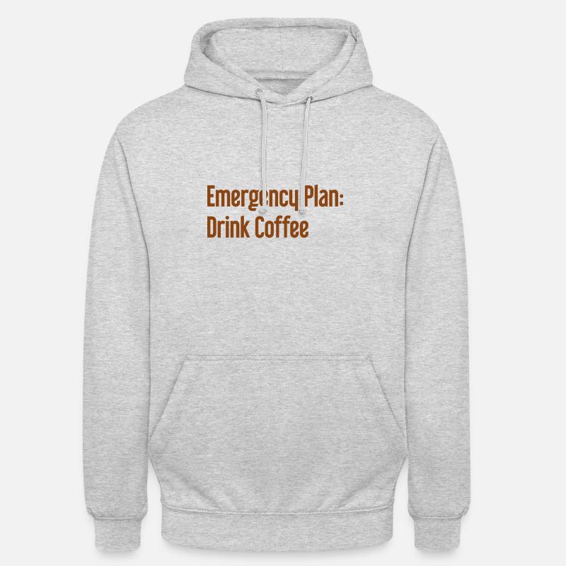 Kaffee-Notfallplan - Unisex Hoodie - Hellgrau meliert