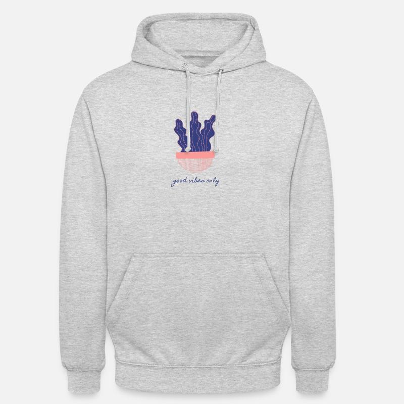 Cactus Bonnes vibrations seulement - Sweat-shirt à capuche unisexe - gris clair chiné
