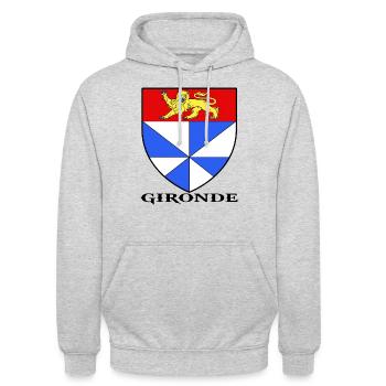 gironde blason - Sweat-shirt à capuche unisexe - gris clair chiné - Devant - Alina (178cm) & Michal (187cm)