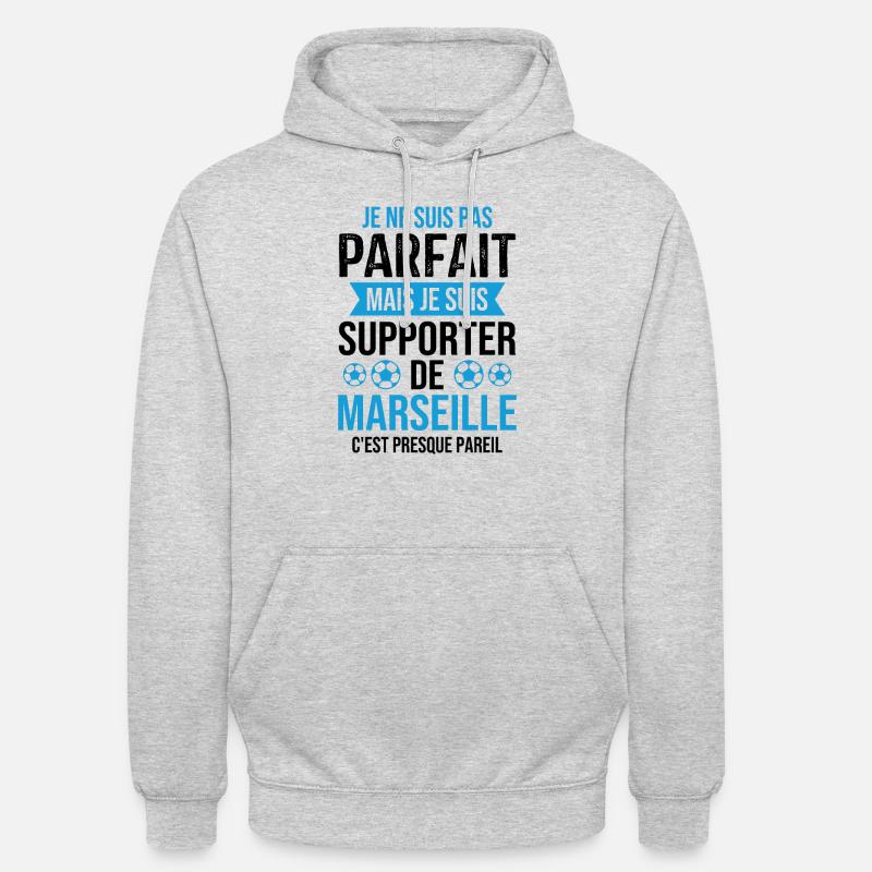 Je suis supporter de Marseille - Sweat-shirt à capuche unisexe - gris clair chiné