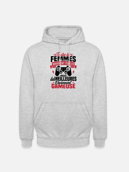 Les meilleures femmes deviennent gameuse - Sweat-shirt à capuche unisexe - gris clair chiné