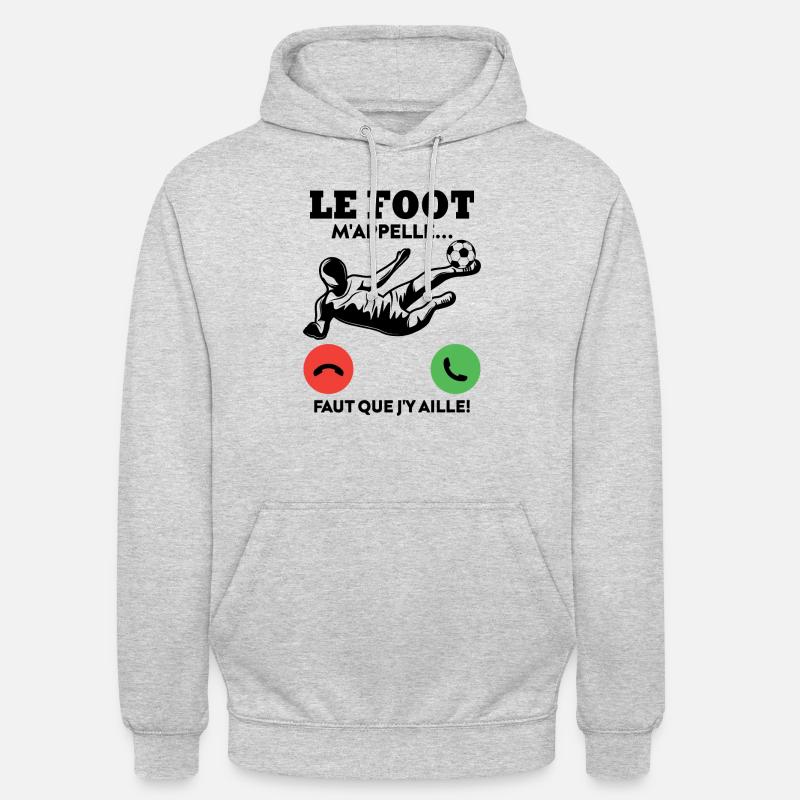 Le foot m'appelle - Sweat-shirt à capuche unisexe - gris clair chiné