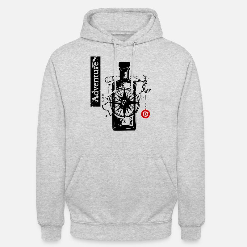 Voyage d’aventure - Sweat-shirt à capuche unisexe - gris clair chiné