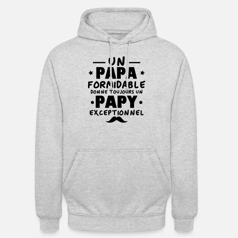 Papa Formidable, Papy Exceptionnel - Sweat-shirt à capuche unisexe - gris clair chiné