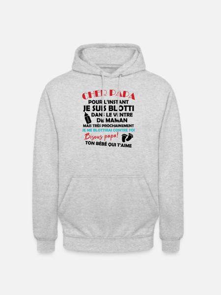 Cher papa - Sweat-shirt à capuche unisexe - gris clair chiné