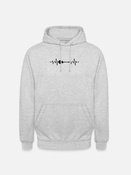 Guitar Heartbeat - Unisex Hoodie - light heather grey