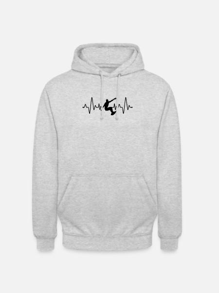 Water Skiing Heartbeat - Unisex Hoodie - light heather grey