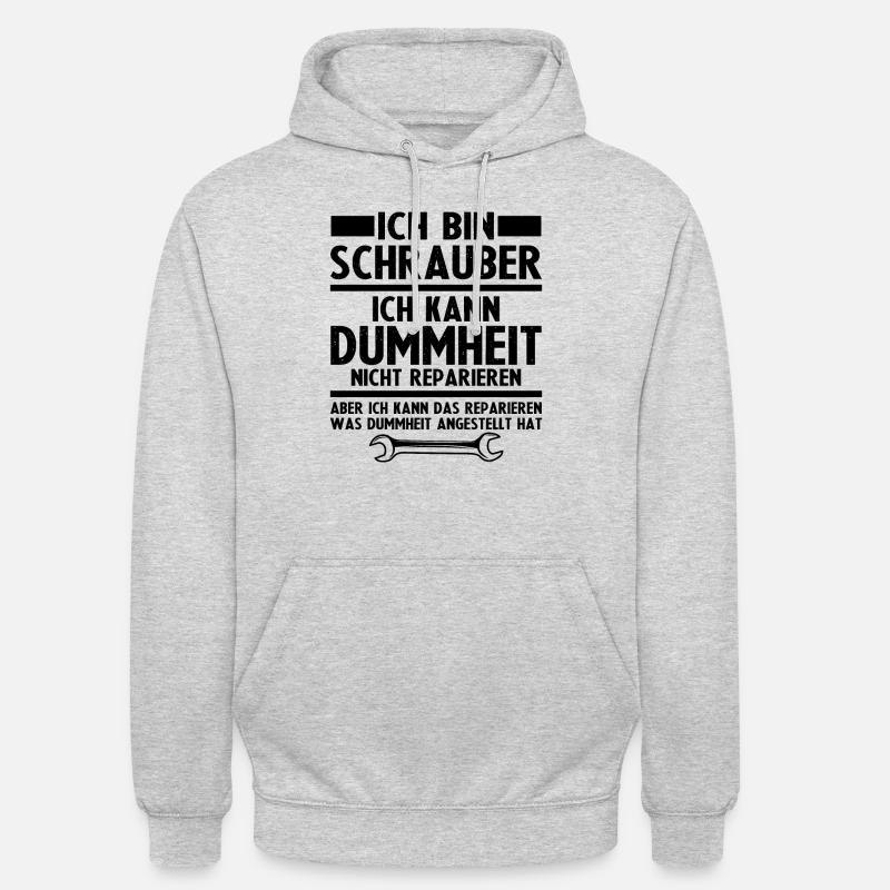 Ich bin schrauber - Unisex Hoodie - Hellgrau meliert