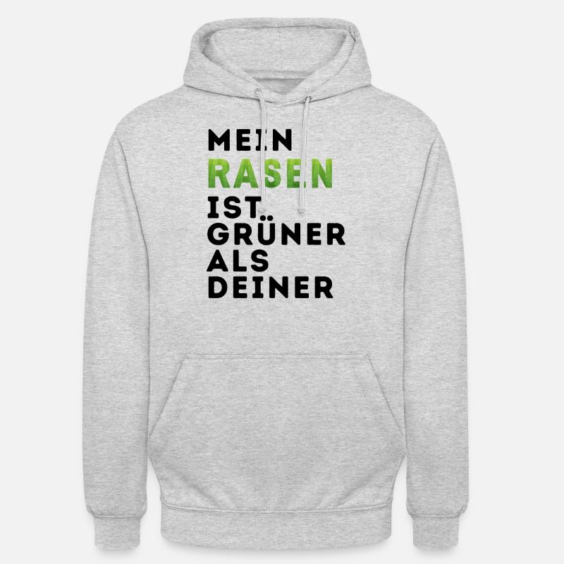Cooles Rasenstatement Design - Unisex Hoodie - Hellgrau meliert