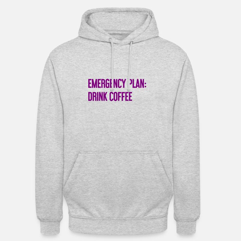 Kaffee-Notfallplan - Unisex Hoodie - Hellgrau meliert