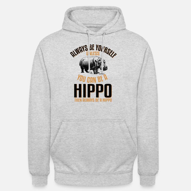 Sei ein Nilpferd - Unisex Hoodie - Hellgrau meliert