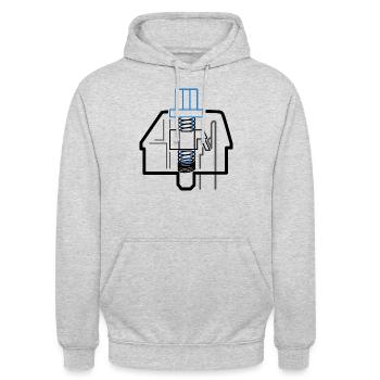 Clicky Blue Switch - Black - Unisex Hoodie - Hellgrau meliert - Vorne - Alina (178cm) & Michal (187cm)