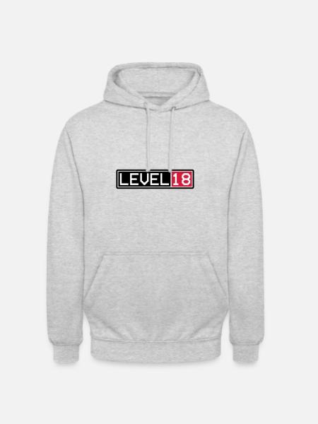 LEVEL 18 - Unisex Hoodie - Hellgrau meliert