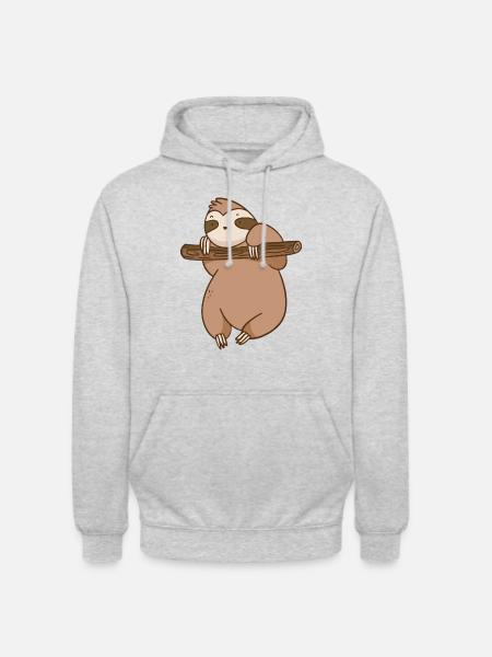 Funny sloth that makes chin-ups - Unisex Hoodie - light heather grey