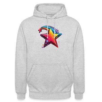 Superstar de la magie sévère - Sweat-shirt à capuche unisexe - gris clair chiné - Devant - Alina (178cm) & Michal (187cm)