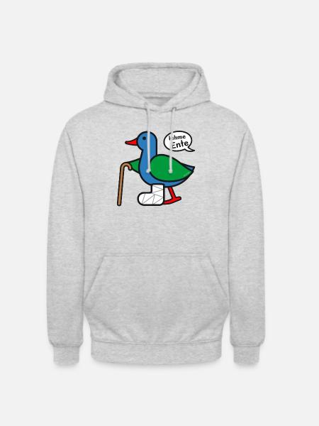 Lahme Ente - Unisex Hoodie - Hellgrau meliert