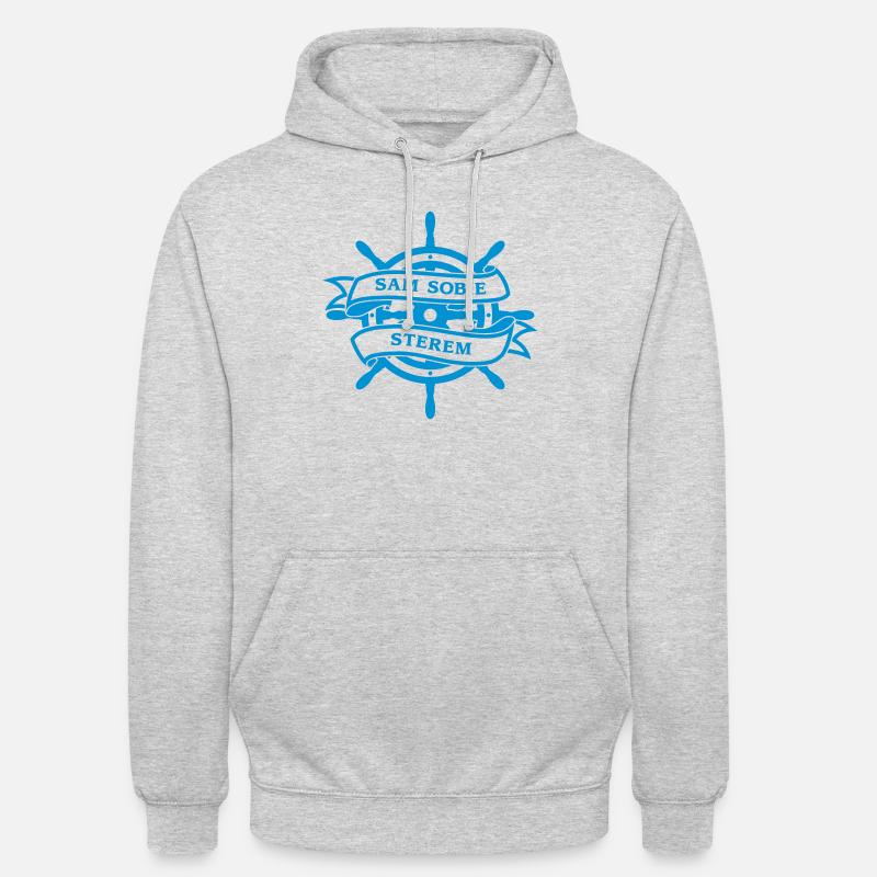 Ich bin ein Steuermann, ein Seemann, ein Schiff - Unisex Hoodie - Hellgrau meliert