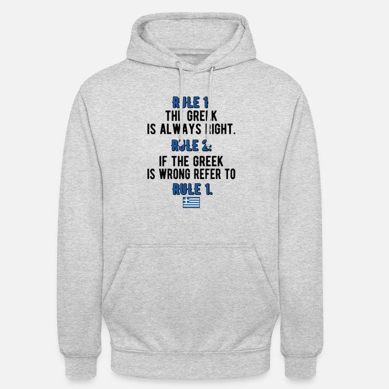Grèce Grèce Drapeau Racines grecques - Sweat-shirt à capuche unisexe - gris clair chiné
