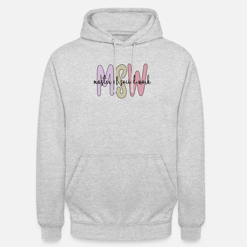 Master en travail social MSW - Sweat-shirt à capuche unisexe - gris clair chiné