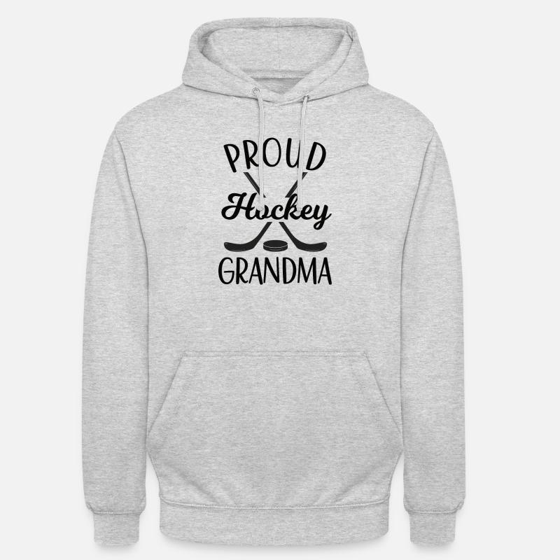 Stolze Eishockey-Großmutter Eishockey-Großmutter - Unisex Hoodie - Hellgrau meliert