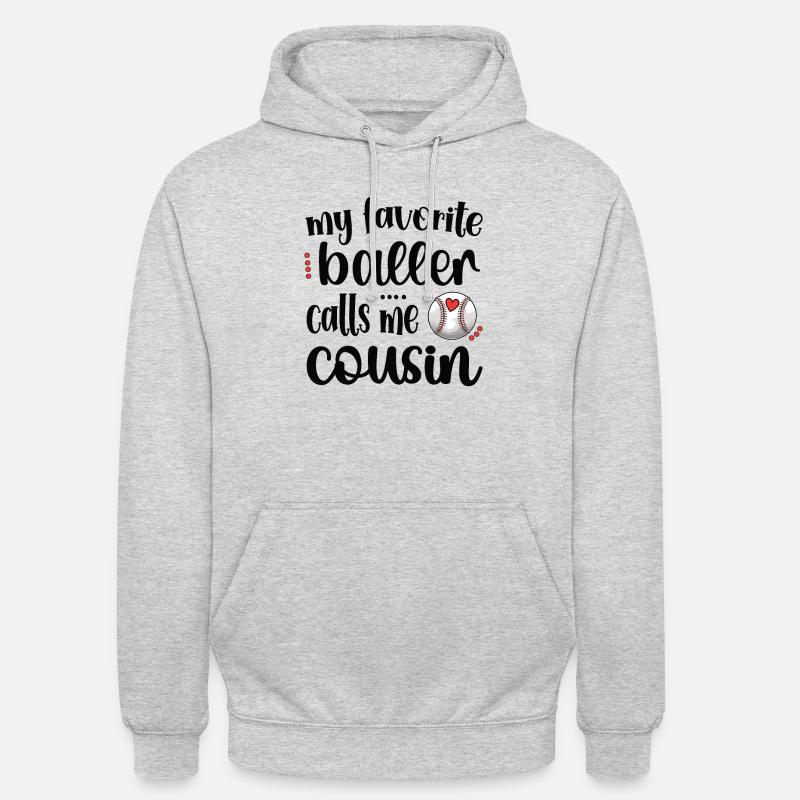 Stolzer Baseball-Cousin Eines Baseballspielers - Unisex Hoodie - Hellgrau meliert