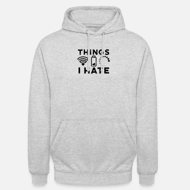 CHOSES QUE JE DÉTESTE - Insatisfaction - Sweat-shirt à capuche unisexe - gris clair chiné