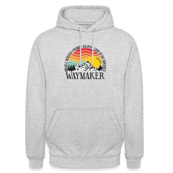 Waymaker & Christliche Kleidung - Unisex Hoodie - Hellgrau meliert - Vorne - Alina (178cm) & Michal (187cm)