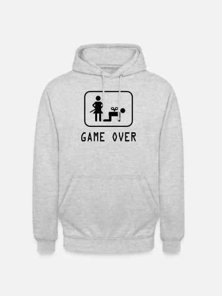 Game Over - Sweat-shirt à capuche unisexe - gris clair chiné