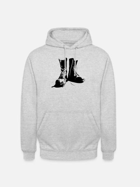 Stiefel Punk - Unisex Hoodie - Hellgrau meliert