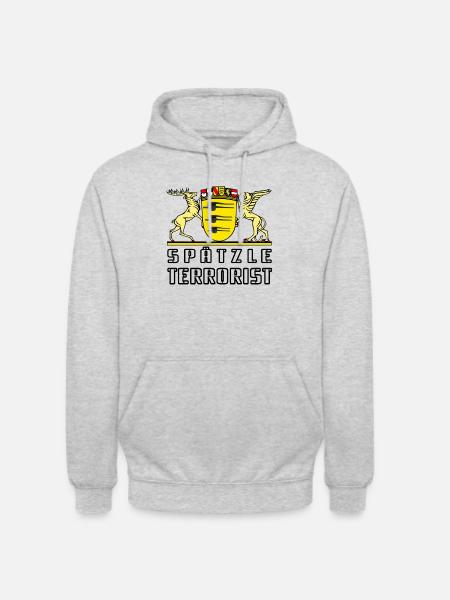 SPÄTZLE TERRORIST - Württemberg - Unisex Hoodie - Hellgrau meliert