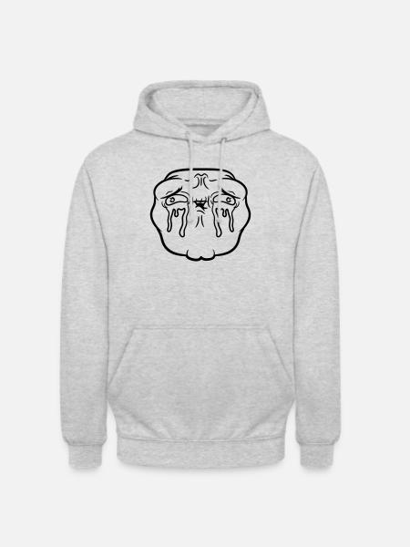 Weeping sad face tears unhappy - Unisex Hoodie - light heather grey