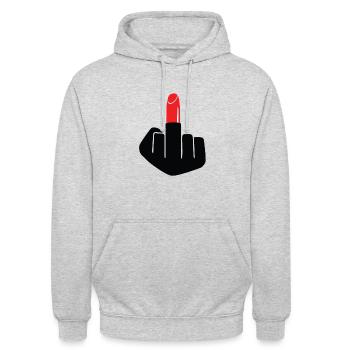 Lipstick fingers - Unisex Hoodie - light heather grey - Front - Alina (178cm) & Michal (187cm)