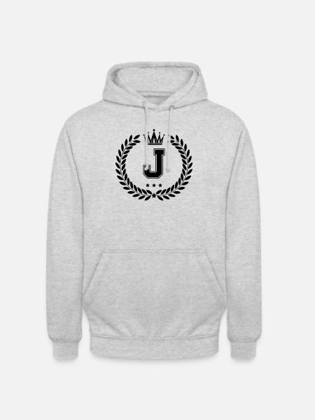 wappen J - Unisex Hoodie - Hellgrau meliert