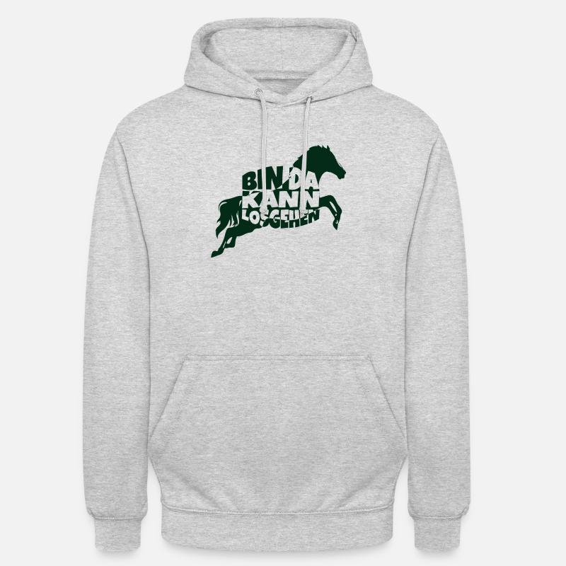 bin da pferd 1 - Unisex Hoodie - Hellgrau meliert