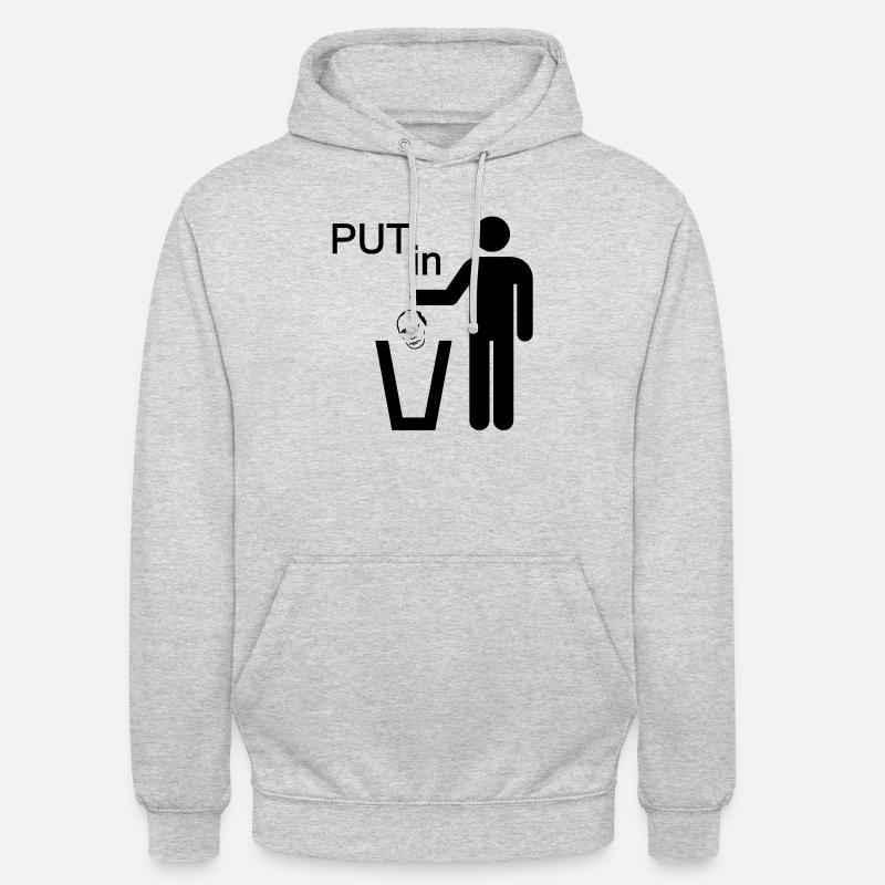 Mettez Poutine dans... - Sweat-shirt à capuche unisexe - gris clair chiné